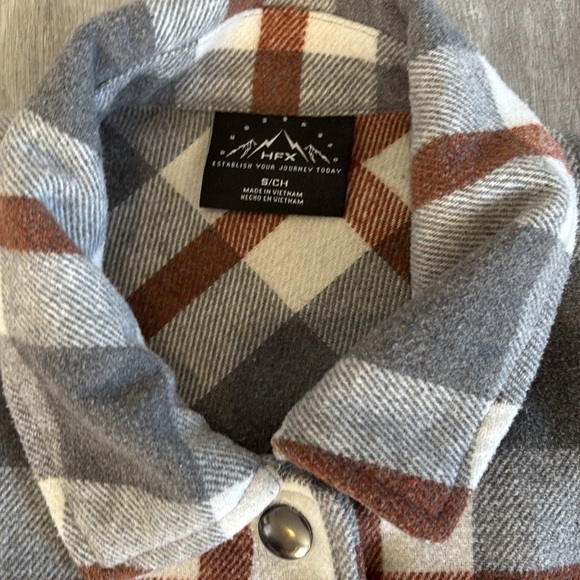 HFX | Women’s Small Oversized Flannel Jacket Button Up Collared Shirt - Picture 2 of 10